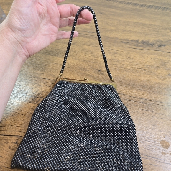 Vtg Whiting & Davis Mesh Metal Gunmetal Handbag - Picture 2 of 9